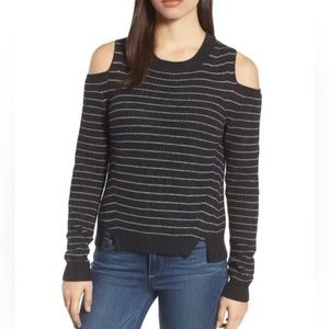 Lucky Brand Cold Shoulder Stripe Sweater